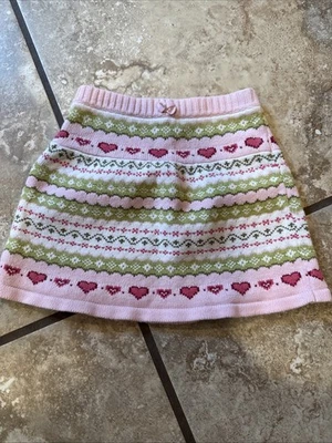 Gymboree Niñas HEART FAIR ISLE Suéter Tejido Falda Usado en Excelente Condición 5T Rosa Foto 1 de 4