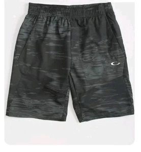 Oakley Performance Fit Shorts Men’s Green Camo Water Print Activewear Swim... - Picture 1 of 7