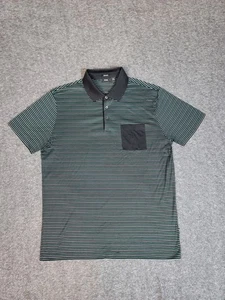 Polo uomo Boss Hugo Boss taglia L nera colletto multicolore a righe tasca petto - Foto 1 di 11