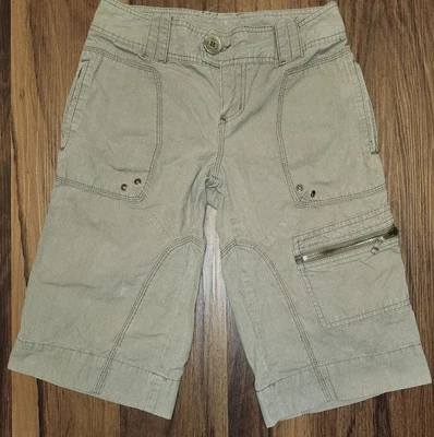 VERY Gently Worn Custom Tailored Womens Y2K Roxy Green Plaid Bermuda Shorts - Image 1 of 4