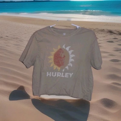 HURLEY 女式太阳花裁剪式 T 恤,尺寸 M — 第 1/4 张图片