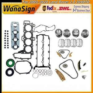 For 2003-2020 Land Rover 2.0 204DTD Head Gasket Set Piston Set Timing Chain Kit - Picture 1 of 16