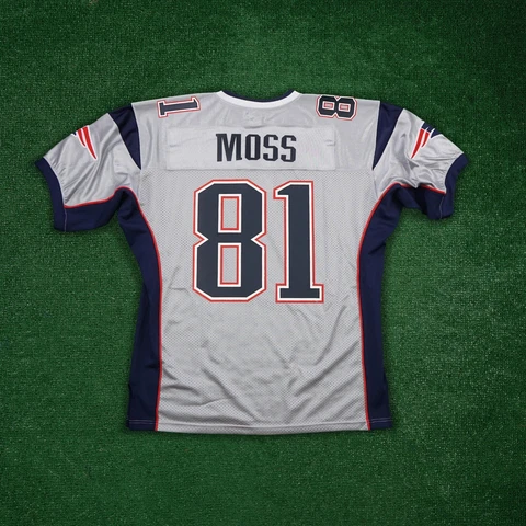 Randy Moss Reebok New England Patriots Authentic On-Field EQT Alt Silver Jersey Cover