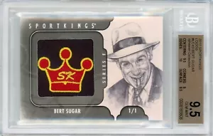2013 SPORTKINGS LOGO #LC43 - 1/1 BERT SUGAR - EMBROIDERED PATCH! - BGS 9.5 w/ 10 - Picture 1 of 2