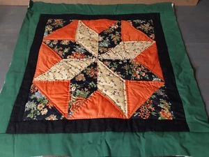 Hand Quilted Sewn Quilt Block Needs Binding Star 20.5'' - Picture 1 of 6
