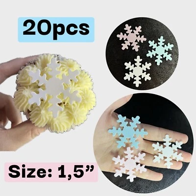 Papel oblea copos de nieve comestible 20 piezas Foto 1 de 2