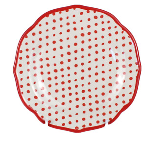 Pioneer Woman Salad/Lunch replacement Plate Red Retro Dot Design
