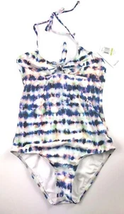 Splendid Girl’s Halter Tie Front One Piece Swimsuit Size 14, Tie Dye - Picture 1 of 3