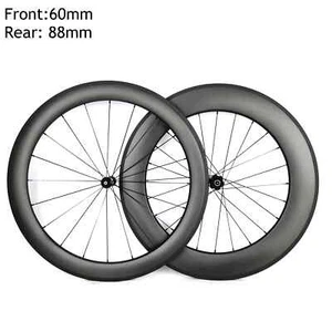700C Road Bicycle Carbon Fiber Wheelset Width 25/23mm Clincher Tubeless Tubular - Picture 1 of 10