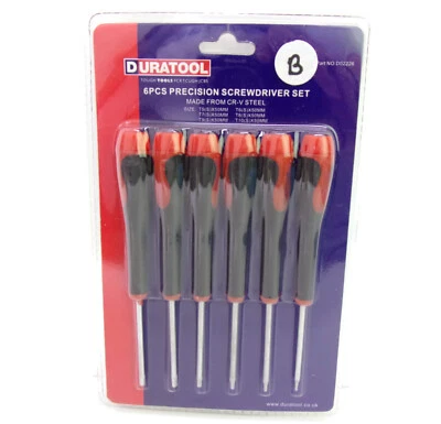6-pc Precision T5-T10 Torx Screwdriver Set (LOT B) - Image 1 of 3