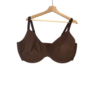 Skims Unlined Demi Bra Sz 44 H Brown Stretch Padded Adjustable Spaghetti Strap - Picture 1 of 3