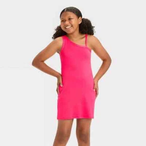 All In Motion™ Girls' Asymmetrical Active Dress - melon pink - Picture 1 of 3