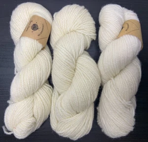 (Lot of 3) Lithuanian Wool Yarn 100% Wool 100g 164 yards, White - Picture 1 of 4