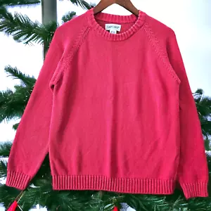 CABIN CREEK Pullover Maglione Maglione M Rosso Misto Cotone Manica Lunga Vestibilità Relaxed - Foto 1 di 10
