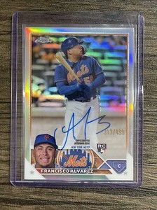 Francisco Alvarez 2023 Topps Chrome Refractor Rookie RC Auto /499 NY Mets