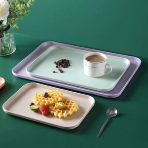 Large Capacity Wheat Straw Storage Tray Plastic Fruit Salad Tray Hotel - Picture 1 of 22