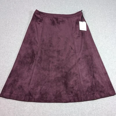 Calvin Klein Trajes Imitación Gamuza Falda Para Mujer Talla 10 Púrpura Línea A NUEVO Foto 1 de 4