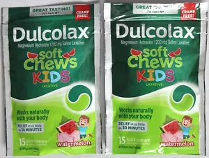 2-Pack Dulcolax Soft Chews Kids Laxative Watermelon 15 Count EXP 08/2026 - Picture 1 of 2