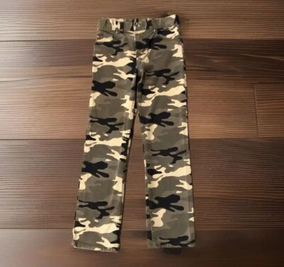 Faded Glory Pants Boys SIZE 10 x 24” inseam Green Camouflage Adjustable Waist - Image 1 of 4