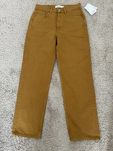 NWT Stockholm Atelier & Other Stories Womens Mustard Straight Leg Jeans Size 27 - Picture 1 of 8
