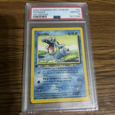2000 POKEMON NEO GENESIS 1ST ED #81 TOTODILE PSA 10 - Image 1 of 2