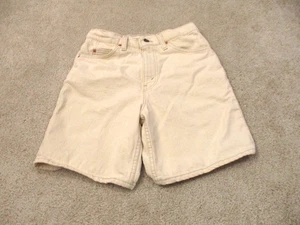 Vintage 90s Levis 550 Relaxed Jean Shorts Jungen 28 Cream Orange Tab - Bild 1 von 11
