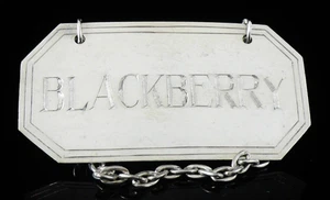 Sterling Silver BLACKBERRY Decanter Label American, A.J.MEEK c.1930’s - Picture 1 of 10