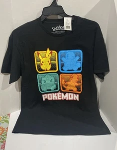 Pokemon T-Shirt Grafica Uomo Grande Nera Manica Corta - Foto 1 di 4