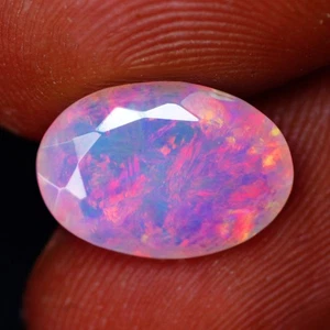 3.25Ct IF Eye-opening Oval 3D Multi Flashy Harlequin Pattern Solid Welo Cut Opal - Picture 1 of 5