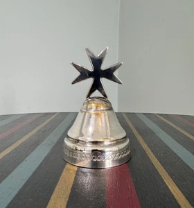 Silver Plate Vintage Maltese Cross Bell 4.5” - Picture 1 of 20