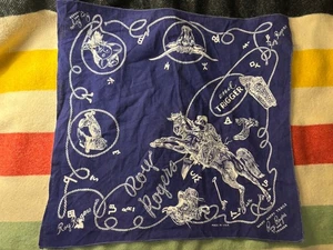 1950s Roy Rogers Blues Bandana VTG Classic Retro Iconic Rare  - Picture 1 of 3