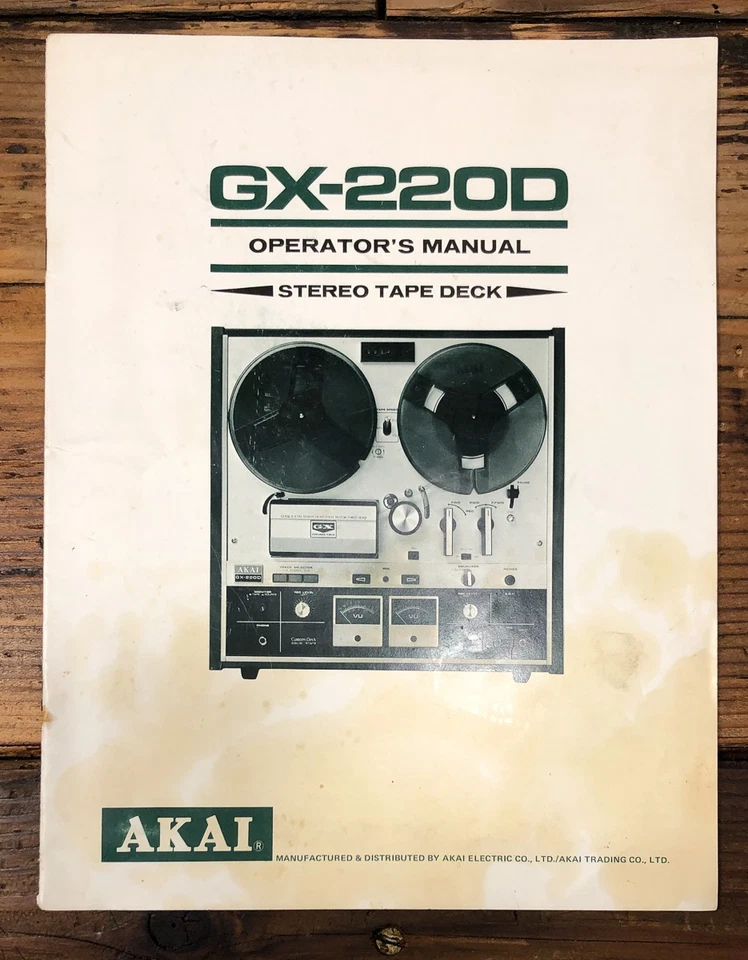 Akai GX-220D Reel to Reel Owners / User Manual *Original* - Image 1 of 1