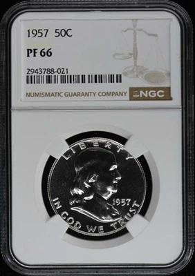 1957 Franklin meio dólar 50C NGC PR66 - Imagem 1 de 2