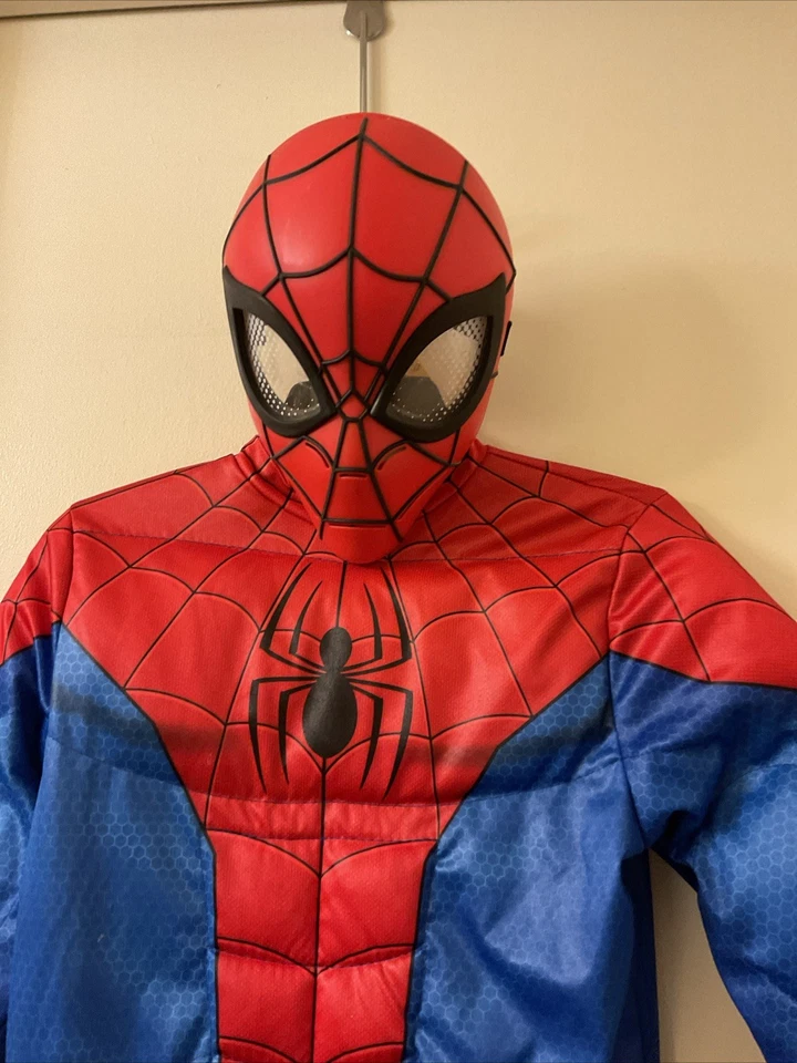 DISFRAZ MONO ACOLCHADO HOMBRE ARAÑA NIÑOS DISFRAZ CON GUANTES Y MÁSCARA TALLA 6~8 Foto 1 de 4