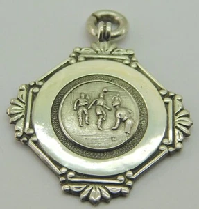 Vintage Solid Silver Fob Medal, Birmingham 1946, By Thomas Fattorini . - Picture 1 of 4