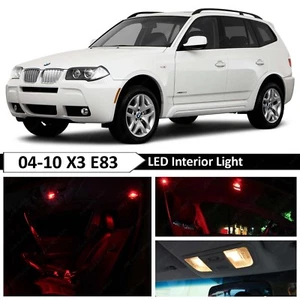 Kit de paquete de luces LED interiores rojas sin errores 13 piezas para BMW X3 E83 2004-2010 - Imagen 1 de 12