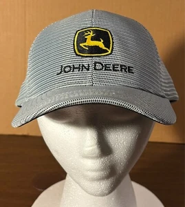 Sombrero/Gorra John Deere Gris Malla Superpuesta Negro/Amarillo Logo Snapback Ajustable Nuevo sin Etiquetas - Imagen 1 de 7