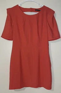 Kurzarm Lachs Rose Kleid Gr. 8 Large Offener Rücken Signatur 3D Schulter - Bild 1 von 9