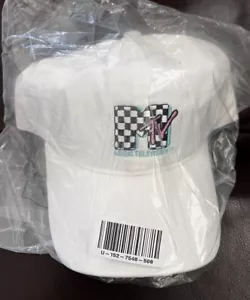 MTV Cappello Regolabile Strapback Cappello Strapback Scacchiera Vecchio Logo Ricamo Retro anni 80 90 - Foto 1 di 5
