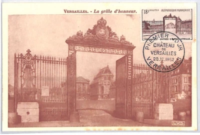 FRANCE FDC MAXI CARD Postcard 1952 *Versailles* GATE First Day {samwells}PX297 - Image 1 of 4