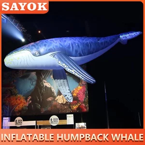 Giant Inflatable Humpback Whale For Aquarium Decoration Orca Sea Animal Balloon - Picture 1 of 17