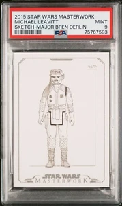 Major Bren Derlin - 2015 Star Wars Masterwork Sketch by Michael Leavitt   PSA 9 - Picture 1 of 2