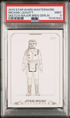 Major Bren Derlin - 2015 Star Wars Masterwork Sketch by Michael Leavitt   PSA 9 - Image 1 of 2