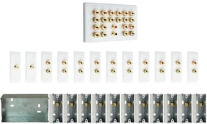 10.2 Slimline Speaker Audio Wall Face Plate kit + Back Boxes - AV - NO SOLDERING - Picture 1 of 10