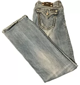 Miss Me Jeans Womens Sz 30 Boot Cut Saddle Stitch Blue Denim JS5014B32 - Picture 1 of 7