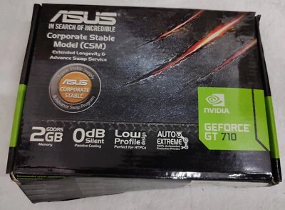 ASUS Geforce GTX 710 2GB DDR5 GT710-SL-2GD5-CSM Video Card GPU - Image 1 of 4