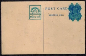 Burma Japanese Occupation Postal Stationery 6 P.S. KGVI X OVPT BLUE & Seal - Picture 1 of 1