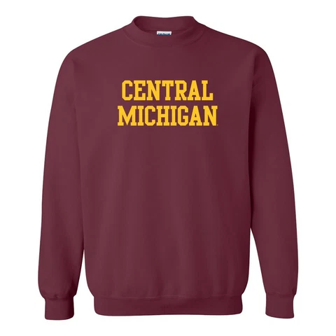 Central Michigan Chippewas Basic Block Licensed Crewneck Sweatshirt - Maroon Cover