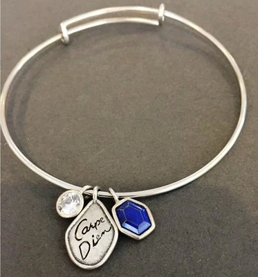 SILPADA Sterling Silver Lapis Carpe Diem Bracelet ~Adjustable ~B3211~ NEW~Charm  - Image 1 of 2
