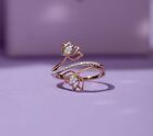 Natural Real Diamond Lotus Flower Design Wedding Ring For Women In 10K Rose Gold